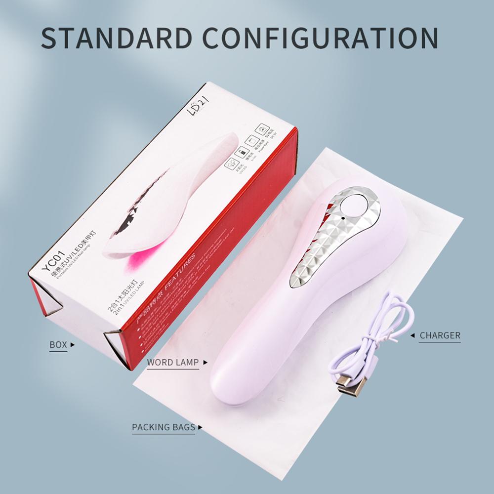 Мини-УФ-светодиодная лампа для ногтей, перезаряжаемая УФ-светильник для ногтей, портативная лампа для ногтей со стразами, клей-гель, светодиодная лампа, гель для сушки ногтей с вспышкой