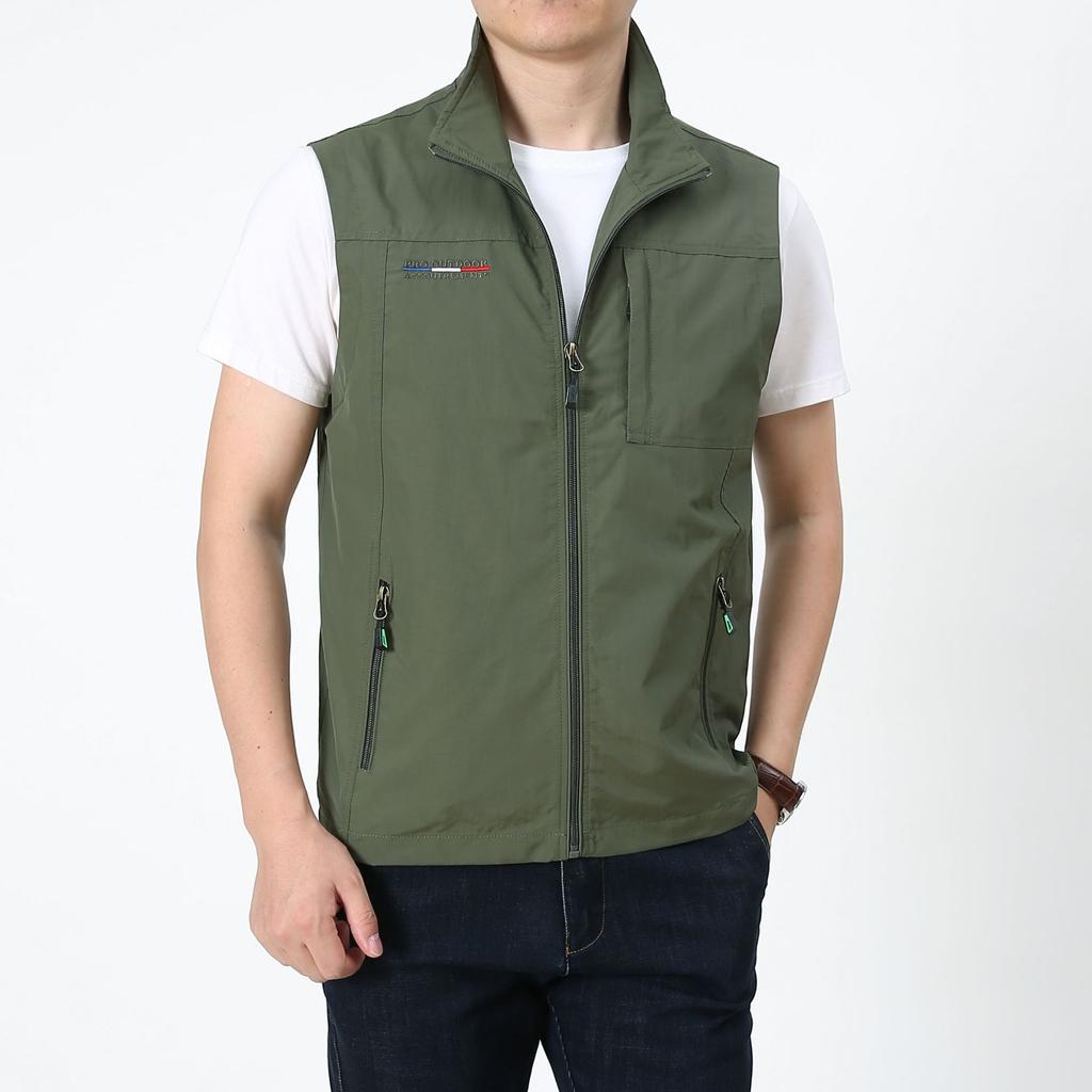 Men's Casual Spring Autumn Waistcoat Outdoor Photography Vest Hiking Sports Gilet Sleeveless Jacket