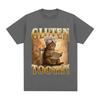 Funny Cat Shirt Gluten Got Me Tootin Meme TShirt Unisex Women Vintage Aesthetic Cotton T Shirts Fashion Oversized Clothing T Shirt