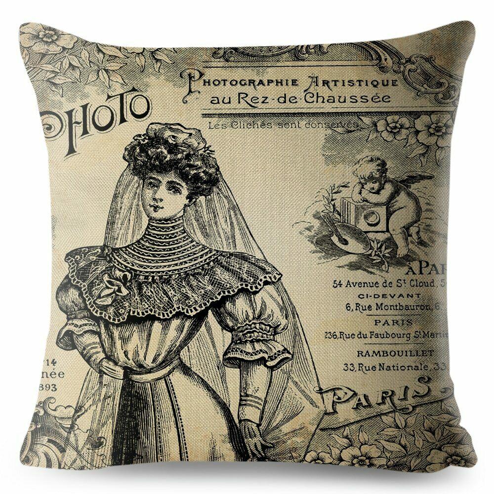 European Vintage Gothic Style Cushion Cover Flowers Print Throw Pillows Cases