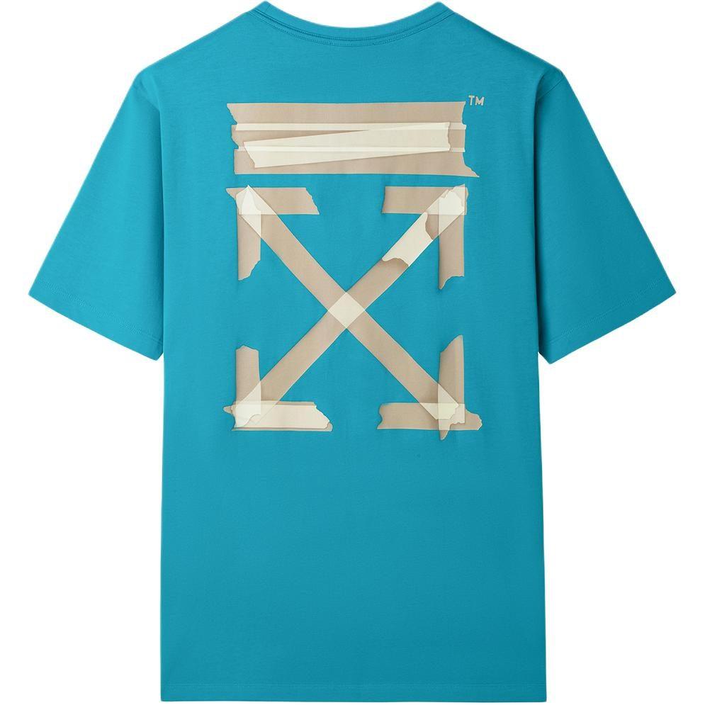 OFF WHITE Летняя коллекция 2020 Футболка Мужская Синяя OMAA038R201850023948