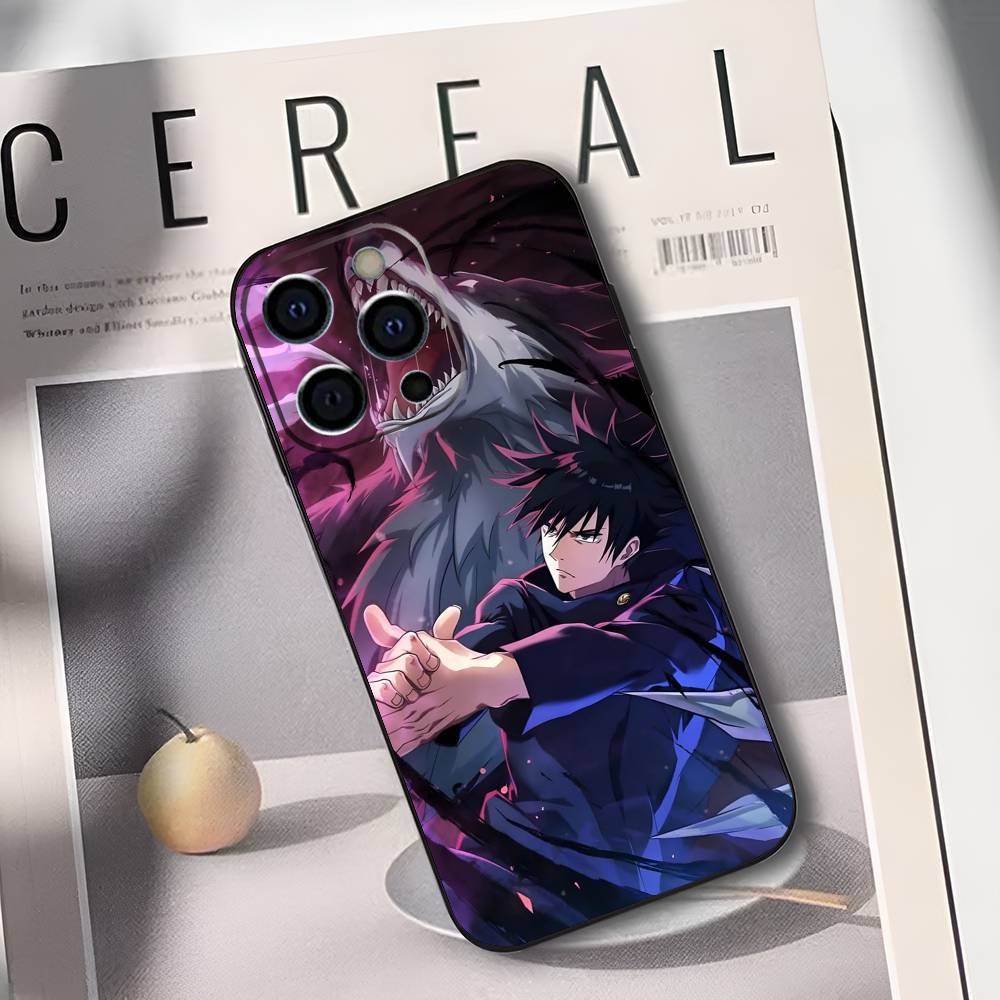 Чехол для телефона M-Megumi F-Fushiguro для IPhone 17,16,15,14,13,12,11,Plus,Pro,Max,Plus,XS, мягкий чехол Черный силикон
