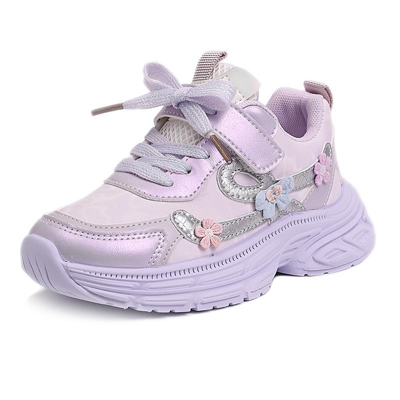 Детские дышащие сетчатые кроссовки, мягкая подошва, цветочный принт, коллекция весна/осень 2025, модные кроссовки «папины»