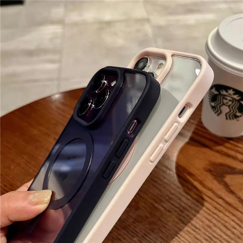Роскошный магнитный противоударный чехол для телефона для iPhone 16 15 14 13 12 11 Pro Max Mini Plus Для Magsafe Беспроводная зарядка Чехлы Обложка
