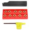 1pc SRAPR1616H10 Lathe Turning Tool Holder 10pcs RPMT10T3MO Inserts Blades with Wrench