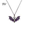 Anti Oxidation Zinc Alloy Jewelry Gothic Bat Halloween Accessory, Vintage Punk Necklace, Viking Spooky Spider Web Earrings Style Dangle Drop