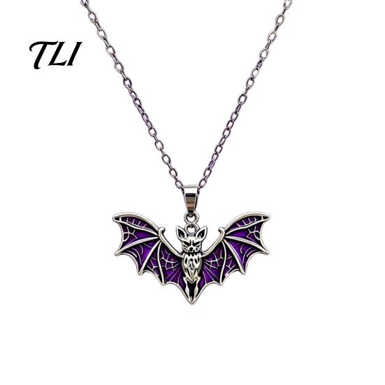 Anti Oxidation Zinc Alloy Jewelry Gothic Bat Halloween Accessory, Vintage Punk Necklace, Viking Spooky Spider Web Earrings Style Dangle Drop