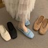 Французские полые балетки с плетением летние 2025 Birkenstocks вязаные однотонные ленивые шлепанцы