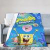 Cartoon SpongeBob SquarePants Movie Poster Blankets  Flannel Funny Breathable Throw Blankets for Home Restaurant Spring/Autumn