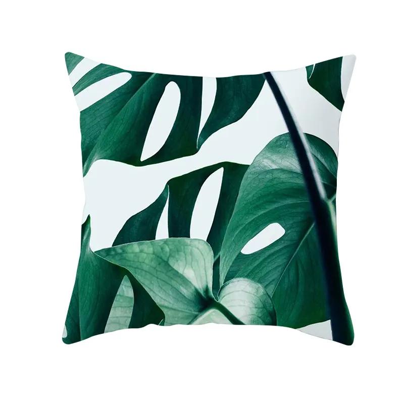 Tropical Pillow Cover Polyester Printed Leaf Cushion Case Sofa Home Decor xcm Bedroom Living Room Throw Pillowcase Gift