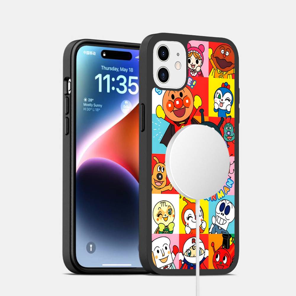 Fashion Anpanman Phone Case Phone Case For iPhone 16 14 13 12 11 15 Pro Max For Magsafe Magnetic Wireless Charging Cover