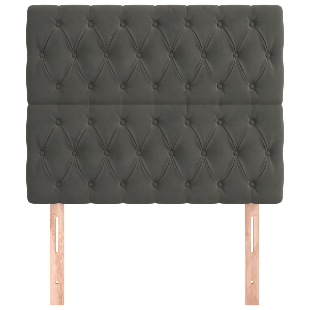 Headboard Dark Grey 100 x 7 x 118 128 cm Velvet