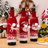 Чехол для бутылки вина, мягкий износостойкий чехол для бутылки шампанского с Санта-Клаусом и снеговиком, вязаная обертка для бутылки вина