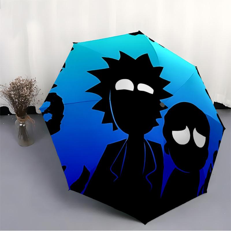 Автоматический складной зонт Rick "Morty" с прочным железным каркасом, портативный компактный дорожный зонт для всесезонного использования, вечеринок 0807071