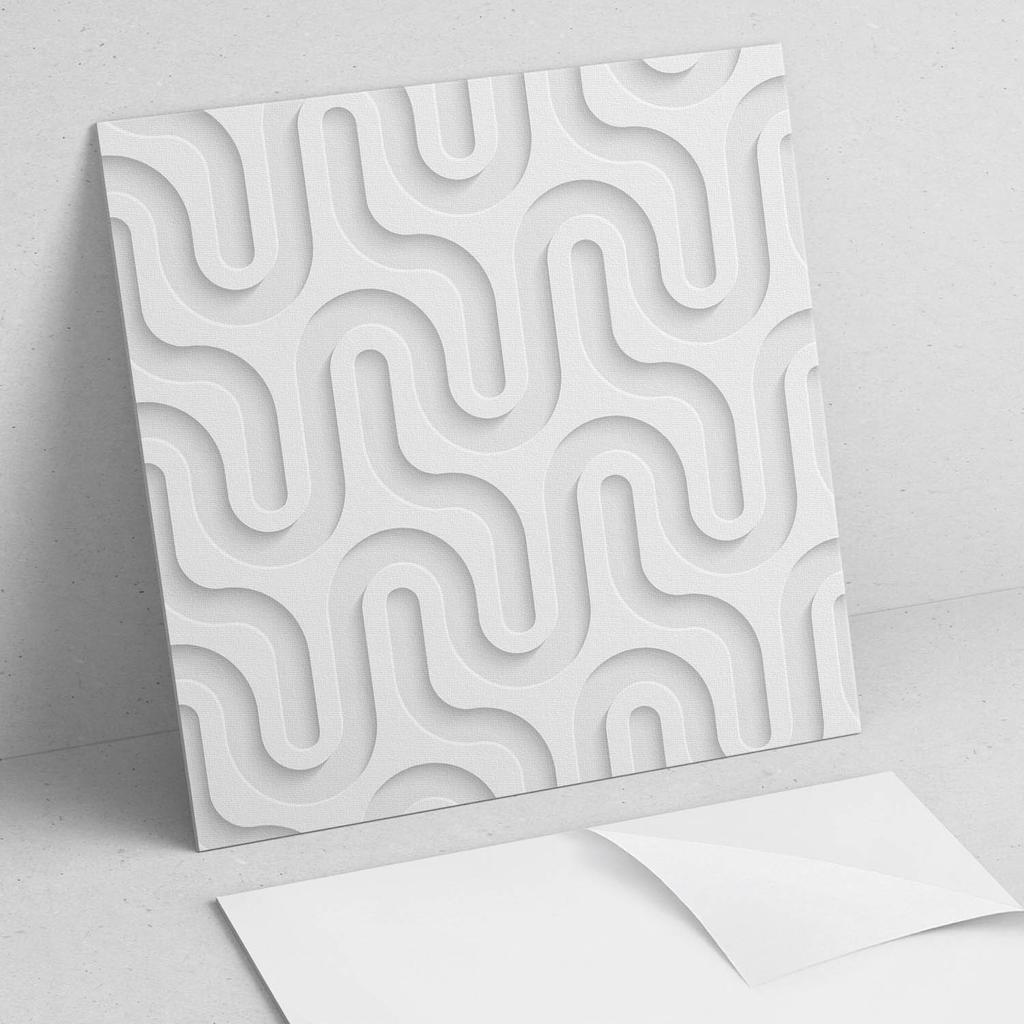 Komplet Kafelków Pcv Z Dekorem Do Kuchni Lub Łazienki Fale W Warstwach 3D 20X20X20 Cm