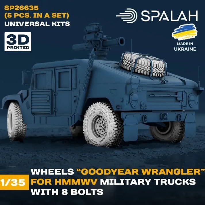 Комплект колес Spallach HMMWV GY, детали пластиковой модели, SPU26635 1/35 (Тип на 8 болтов) (Набор из 5 предметов) (универсальный) (Военная техника)