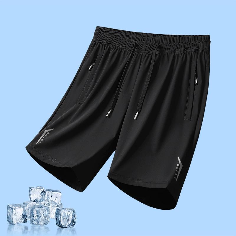 Спортивные шорты мужские летние Ice Silk быстросохнущие дышащие брюки Five Quarter спортивные свободные брюки для бега мужские