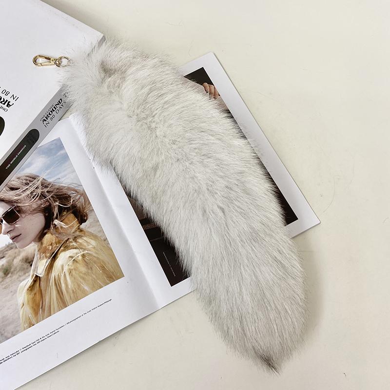 Модный большой лисий хвост брелок сумка брелок пушистое украшение