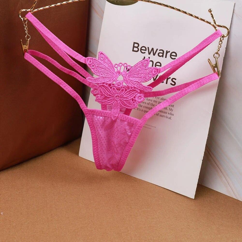 Женские стринги, нижнее белье, очаровательные стринги, нижнее белье, кружевные трусы-стринги, трусики-бабочки с Т-образной спинкой, трусики с ремешками, подарок на День святого Валентина