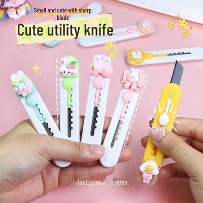 Милый мультяшный мини-нож для студентов — портативный, небольшого размера для распаковки, резки бумаги и многого другого