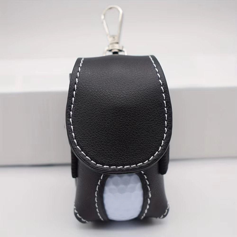 PU Leather Golf Ball Pouch Waist-Hanging Golf Ball Container Mini Golf Ball Bag Golf Accessories