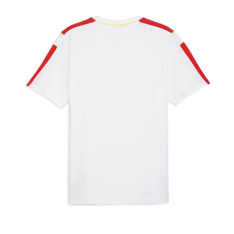Puma X Ferrari MT7 Race Series Логотип Цветовой блок Удобная Мягкая Футболка с Коротким Рукавом Мужская Белый 623811-04