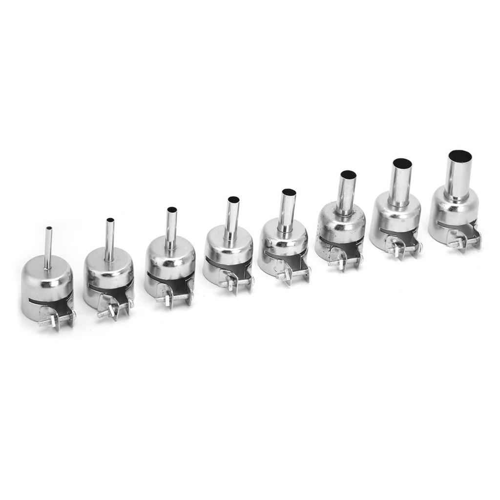 8 Pcs Stainless Steel Hot Air Gun Nozzle Heat Resisting Nozzle for 850 Heat Gun 3~12mm