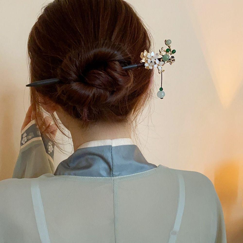 Деревянные палочки для волос Ханфу в древнем стиле, цветочная вилка для волос, палочка для волос в китайском стиле, на каждый день