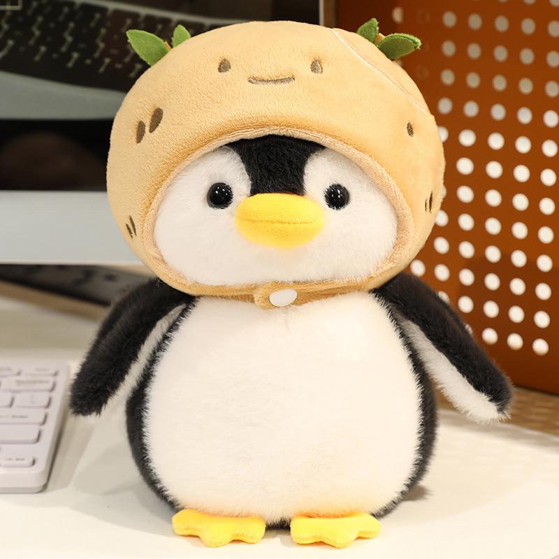 Cartoon Cute Penguin Turned Cat Shark Doll Plush Toy Kitten Doll Children Soothing Doll