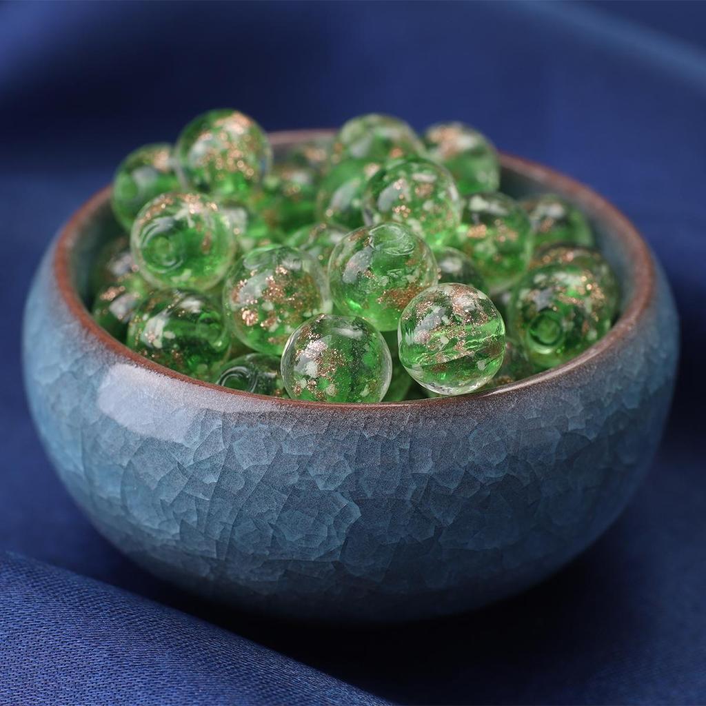 10mm Light Glowing For Night Colorful Loose Glazed Glass Beads for Bracelet Necklace DIY Jewelry Making