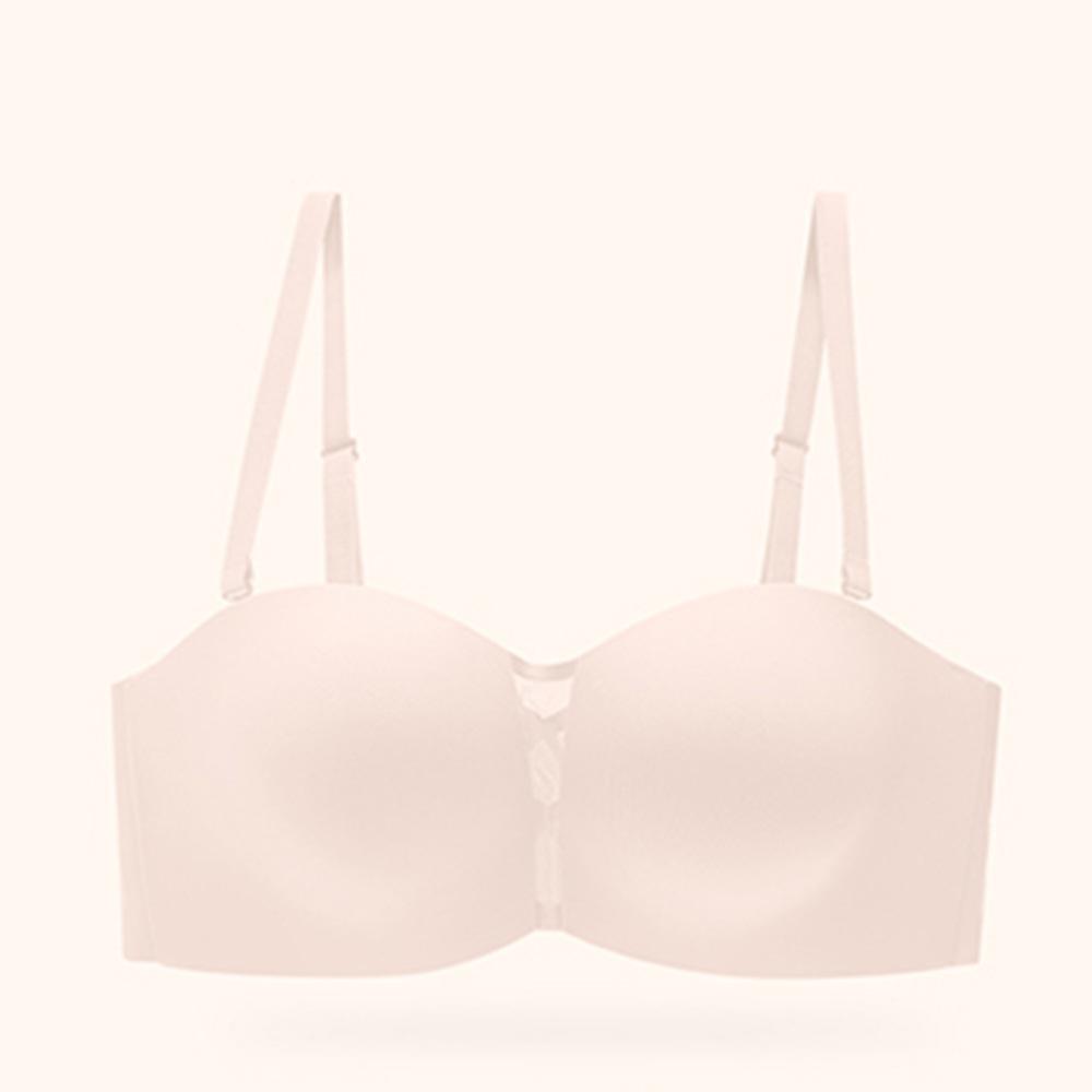 Нескользящее бюстье без бретелек, не оставляющее следов, сто толстых чашек в сборном бюстгальтере