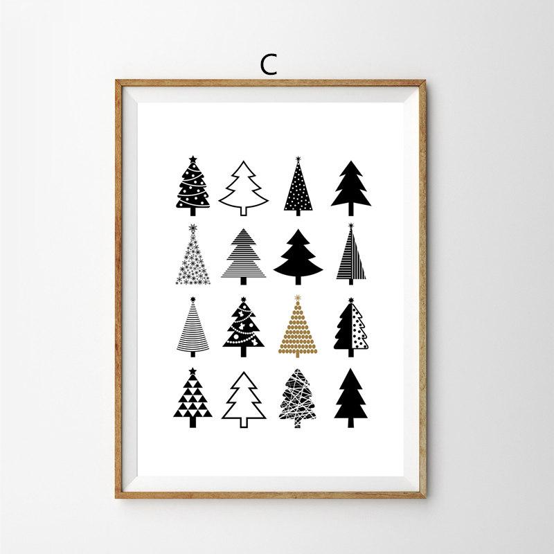 Рождественская картина, украшение, постер с Рождеством и принтом, Рождественская елка, настенная живопись на холсте, украшение для дома, подарок на праздник