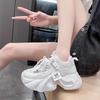 Dad Shoes Girl 2025 New Autumn Breathable Mesh Platform Muffin Shoes Versatile Small Inner Height Increasing Women's Shoes