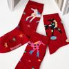3Pairs Cartoon New Year Tube Socks Mid Calf Zodiac Year Socks Funny Red Cotton Socks  Gift