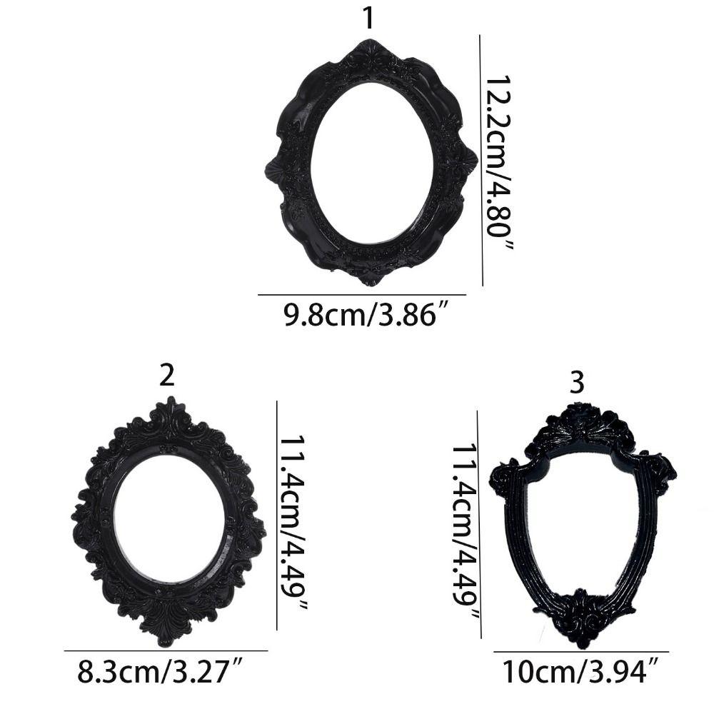 Black Vintage Picture Frame Resin Craft Wall Hanging Photo Frame Resin Frame Miniatures  Photo Prop