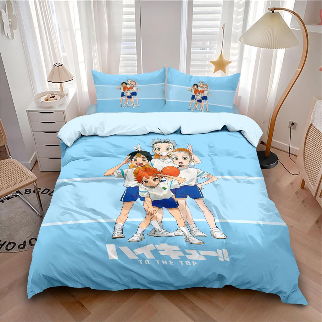Volleyball Boys Duvet Cover Bedding Set Cartoon Comforter Cover, Microfibre Duvet Cover Set With Zipper Ties for Boy's Bedroom