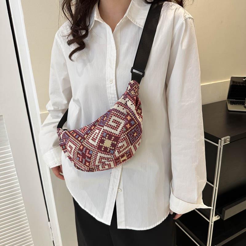 2023 Женская этническая шерстяная ретро сумка-пельмень через плечо - Универсальная и модная