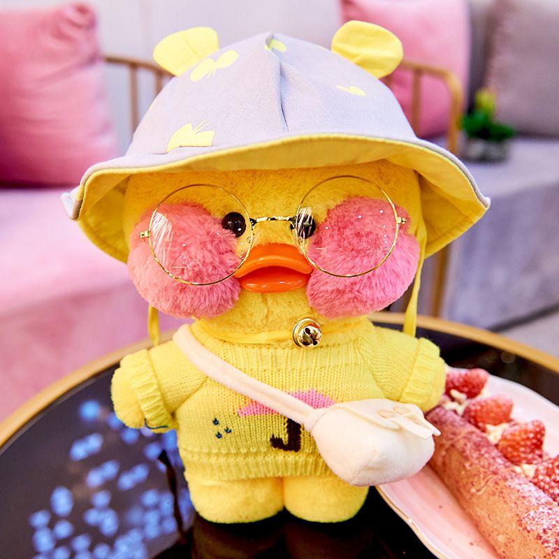 Cafe 30cm Lalafanfan Mimi Yellow Duck Costume Wearing Plush Toys Stuffed Doll