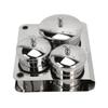 3 Pcs Smooth Surface Stainless Steel Nail Powder Dappen Dish  For Nail Design