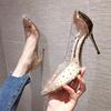New Pointed Crystal Fairy Ladies Wind Sandals Rhinestone Butterfly-knot Transparent High Heel Women Sandals Shoes