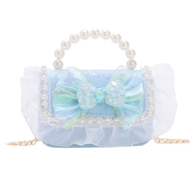 Модная Мини-сумка на плечо для детей с милым дизайном в виде банта и модным цепочным ремешком