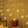 New 3M Christmas Light  Snowflake Curtain Icicle Fairy String Lights Outdoor Garland  Party Garden 2024  Year Decoration