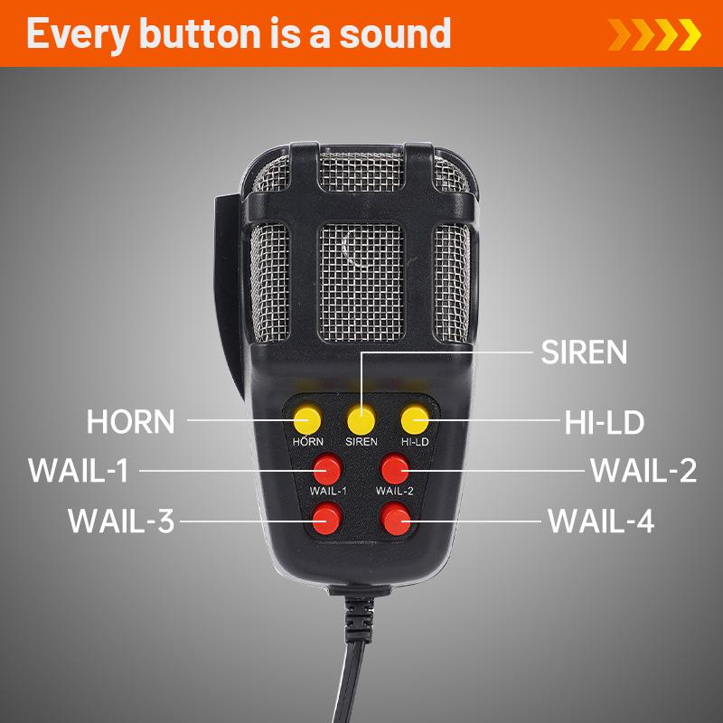Автомобильный воздушный сигнал 12 В 7 звуков Супер громкий Многоцелевые динамики Громкий автомобильный сигнал Мегафон Предупреждающая сигнализация Полицейская пожарная сирена Динамик