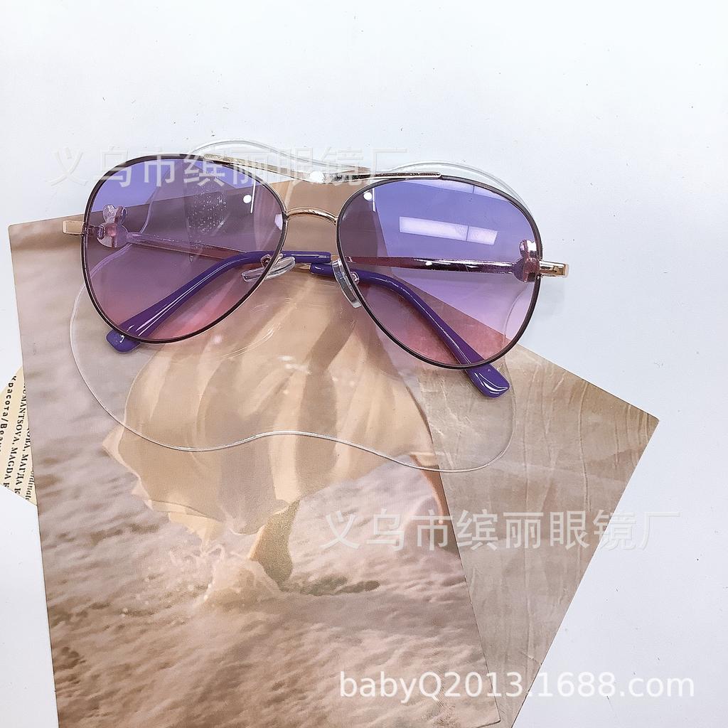 Классические очки-жабы для девочек, симпатичные солнцезащитные очки, модная металлическая оправа, защита глаз, защита от солнца, защита от ультрафиолета, очки для мальчиков