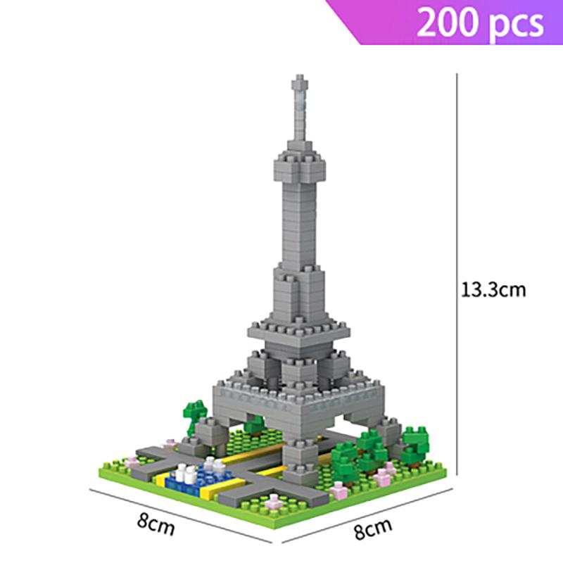 Micro Bricks Mini Architecture Sets Eiffel Tower Big Ben Rome Colosseo Model Building Diamond Blocks Pyramid Pisa Taj Mahal Kits