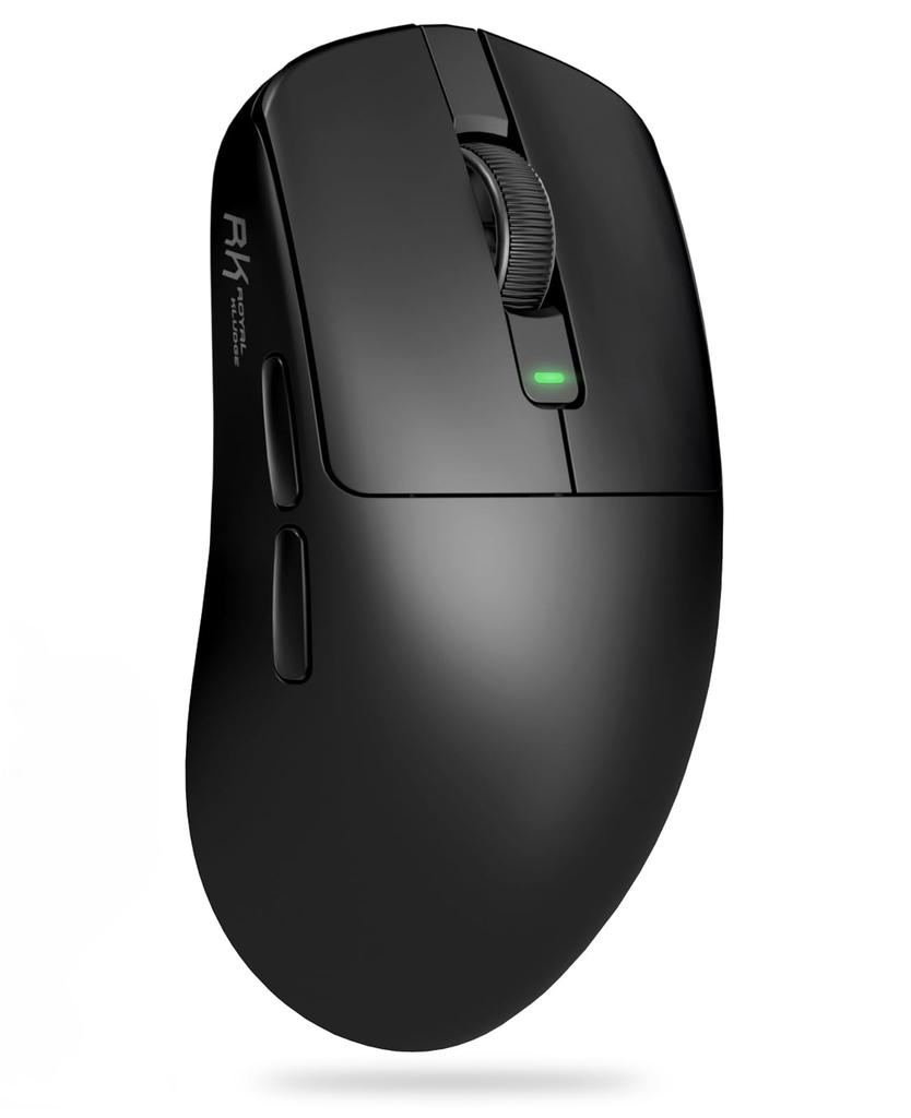 RK ROYAL KLUDGE RK M3 Wireless Gaming Lightweight PAW3950 Optical 42000 8000Hz Polling 5 Customizable Black Mouse, Rechargeable, 47g, Sensor,