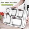 304 Stainless Steel 5-Compartment Divided Meal Tray