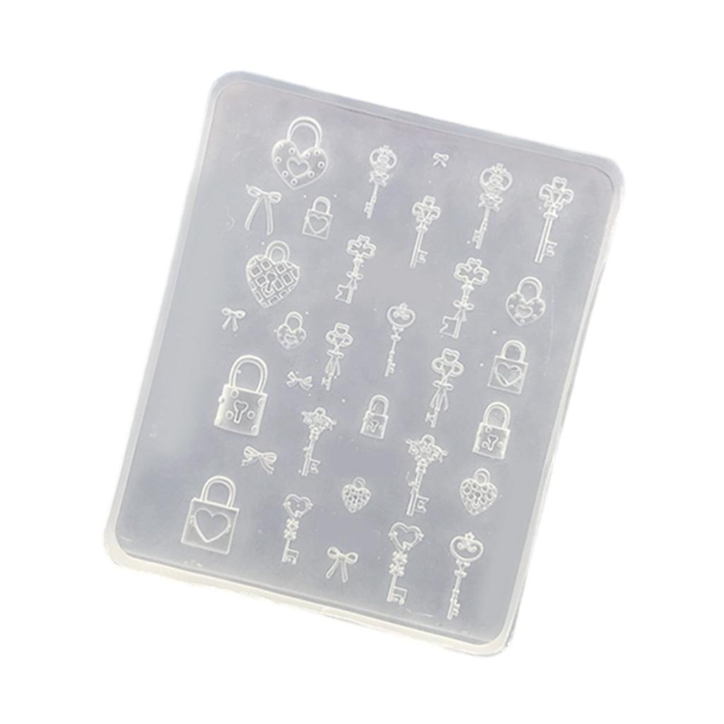 Силиконовые формы для украшения ногтей Тема ключа и замка Маленькие аксессуары Формы для рукоделия Подарок для любителей красоты