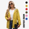 Многоцветные варианты Тренч с капюшоном и кулиской на талии для женщин Европейский и американский стиль Модный Универсальный Ветрозащитный Пальто средней длины