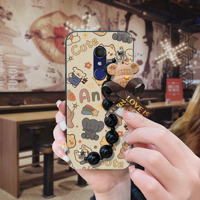 Молодежный мультяшный чехол для телефона Alcatel с теплоотводом и жемчужной подвеской